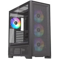 Silentware PC-Gehäuse Air 2000 A-RGB Black Midi Tower, Glas-Seitenfenster, 7 RGB-Lüfter, PWM, 3- & 4-Pin, E-ATX, ATX/mATX/ITX