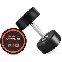 MSports® Hantel Rundhantel 2er Set, Gummi Kurzhantel Beschichtung 2,5-50 kg