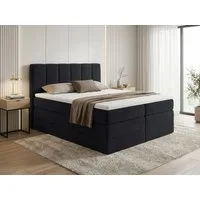 Sofnet Boxspringbett Star XL (2x Bettkästen, Bonellfederkern- und Taschenfederkernmatratze, Topper), Polsterbett, Doppelbett, Velours, mit Kopfteil, 140/160/180x200 cm
