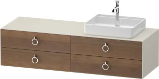 Duravit White Tulip Konsolenwaschtischunterbau wandhängend Amerikanischer Nussbaum & Nordic Weiß Mat WT4995R77390010