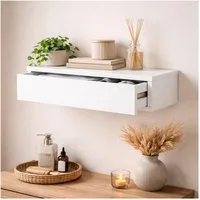 HTI-Living Wandregal mit Schublade 60 cm Weiß, 1 Stück 1-tlg.