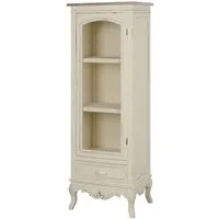 99rooms Vitrine Rimini Pappel Creme (Standvitrine) viel Stauraum, mit Schublade, Landhausstil