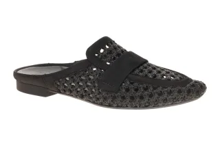 Paul Green Damen Pantoletten 6207-019 Black Nubuck Leder Mules
