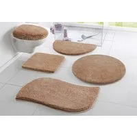 OTTO home Badematte Merida, Badvorleger, Badezimmer Teppich, Höhe 32 mm, rutschhemmend beschichtet, schnell trocknend, strapazierfähig, fußbodenheizungsgeeignet, Kunstfaser, wellenförmig, Badteppich, Uni Farben, rechteckig, rund & als 2-tlg. Set erhä