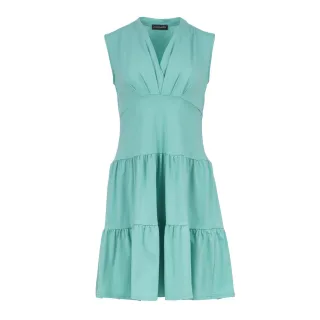 Jade – Ärmelloses Jerseykleid mit V-Ausschnitt – Lockere Passform, knielang