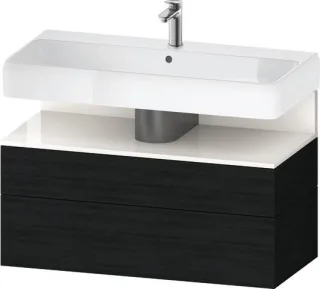 Duravit Qatego Waschtischunterbau wandhängend Eiche Schwarz Matt 990x470x590 mm - QA4395022160000 QA4395022160000