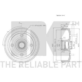 NK Bremstrommel Dacia Renault 253926