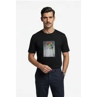 HUGO T-Shirt Durose Fotodruck, reine Baumwolle, Regular Fit