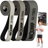 NEOLYMP Trainingsbänder Resistance Bands - Gym Zubehör für Ganzkörpertraining - Klimmzug Band, Kein Spannungsverlust,Hygienisch, Mehrschichtig, Naturlatex, Belastbar