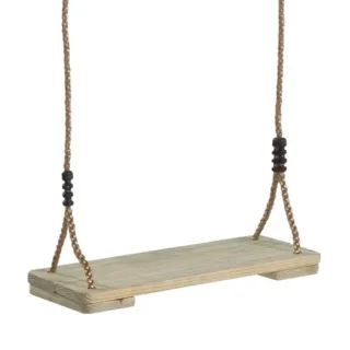 Stabiles Schaukelbrett aus Holz 44x18x3 cm - Robuster Schaukelsitz mit wetterfesten Seilen - Sicherer Spielspaß für den Garten - Wickey