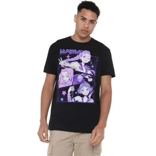 K-Pop Demon Hunters Unisex Erwachsene Huntr/X Anime T-Shirt (Schwarz)