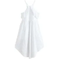 Next Midikleid Midikleid mit Zipfelsaum, Palmen + Lochstickerei (1-tlg)