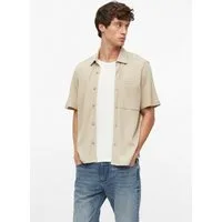 s.Oliver Kurzarmhemd Hemd Relaxed Fit: Kurzarmhemd aus Waffelpiqué