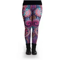 cosey Leggings Mandala Line Leggings (Einheitsgröße XS - L) (farbenfrohes Blumen-Design • figurbetonte Passform • schnelltrocknend, Einzelartikel)
