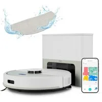 Medion® Saugroboter Smarter Saugroboter mit Wischfunktion und Absaugstation X22 SW+, beutellos, X22SW+