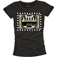 MAKAYA T-Shirt Damen Top Testbild Nerd Motiv Aufdruck Print Druck Damenshirt