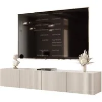 yourhouse24 Lowboard TV ANGEL 200 mit LED-Beleuchtung – Geriffelte Fronten