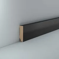 Südbrock Sockelleiste Sockelleiste schwarz MDF 16 x 58 Foliert Fußleiste Modern, L: 250 cm, H: 5.8 cm, 1-St.