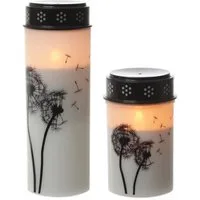 MARELIDA LED-Kerze LED Grablichter Grabkerzen Pusteblume 2500 Std. Friedhofskerze 2er Set (2-tlg)
