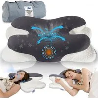 Esun Kopfkissen Nackenkissen, Memory Foam Kissen Nackenstützkissen Kopfkissen, Füllung: Kissenbezug besteht aus 18% Elasthan und 82% Nylon, Rückenschlafer, Bauchschlafer, Seitenschlafer, Set, Kissen vom OEKO-TEX® und CertiPUR Getestet, Kissen mit Rei