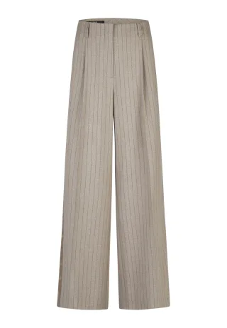 Marc Aurel - Hose mit Satinstreifen taupe with stripe dark taupe - Gr. - 34