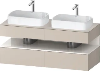 Duravit Qatego Konsolenwaschtischunterbau wandhängend Taupe Matt 1400x550x600 mm - QA4767022910000 QA4767022910000