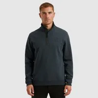 PME LEGEND Sweater mit Logo-Stickerei und Troyer-Kragen mit Reißverschluss