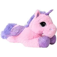 TE-Trend Kuscheltier Einhorn 45cm Plüschtier Stofftier Pferd Unicorn, lila Glitzerelemente Flügel, Horn und Hufe