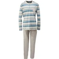 REDBEST Pyjama Herren-Schlafanzug Single-Jersey Streifen