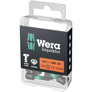 Wera 867/1 IMP DC TORX DIY Impaktor Bits, TX 10 x 25 mm, 10-teilig - 05057628001