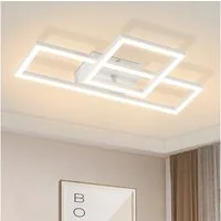 ZMH LED Deckenleuchte Wohnzimmer- Schwarz/Weiß 2 Rahmen 3000K Deckenlampe für Flur Küche