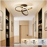 oyajia Deckenleuchte LED Kleeblatt Deckenleuchte 30W 3000LM, Schwarz Dimmbar Deckenlampe, LED fest integriert, für Wohnzimmer Schlafzimmer Flur Küche Balkon, Durchmesser 25cm