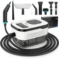 YADIMI Handdampfreiniger 1500W Tragbarer Dampfreiniger mit 1250 ml Wassertank, 1500 W, 6 stufige Leistungsregelung und 10 teiliges Zubehörset, Dampfreiniger für Böden, Küche, Fenster, Badezimmer und Auto