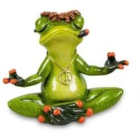 formano Dekofigur Frosch Yoga Meditation 8 cm Froschfigur Kunststein glänzend (1 St)