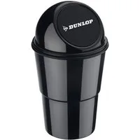 Dunlop Mülleimer Mini MÜLLEIMER für Auto Push-Deckel DUNLOP Automülleimer 74 (Schwarz), PKW KFZ Abfalleimer Tischabfalleimer Mülltonne Getränkehalter