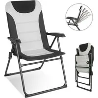HOMECALL Campingstuhl Gartenstuhl Gepolsterter Klappstuhl für Wohnwagen Outdoors-150kg (1 St), Hochlehner Anglerstuhl mit 5-fach verstellbarer Rückenlehne