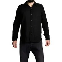 PANASIAM Langarmhemd Unisex Sommerhemd mit Kragen aus weicher reiner Baumwolle Freizeithemd für Sie & Ihn mit Holzknöpfen Wohlfühlhemd