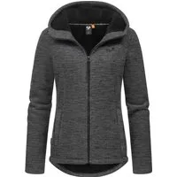 Ragwear Kapuzenstrickjacke Lyshka Melange Kuschelige Kapuzenjacke in Strick-Optik