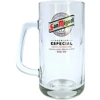 San Miguel Bierkrug 0,5l Glaskrug mit Henkel – robustes Design im spanischen Stil, 1-tlg., Robustes, Spanisches Original