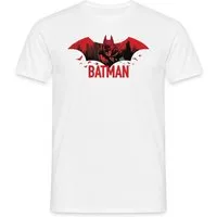 Spreadshirt T-Shirt Batman Mit Fledermäusen Und Rotem Batman-Logo Männer T-Shirt (1-tlg)