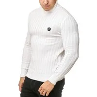 RedBridge Strickpullover Rollkragen Strickpullover mit Logopatch hoher Rollkrage