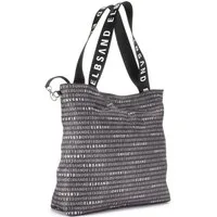 Elbsand Shopper Strandtasche, Badetasche, XXL Tasche, Handtasche, Einkaufstasche, Schultertasche aus weichem Material mit modischem Logo Print VEGAN