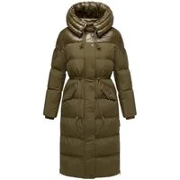 Navahoo Steppmantel Knusperherz 14 Langer gesteppter Damen Wintermantel mit Materialmix