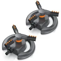Brandson Kreisregner Garten Sprinkler, 360° Rasensprenger, 3 Arm Rasensnsprikler rotierend, für Flächen bis 314 m², (2-St), Sprenger Bewässerungssystem, Bewässerungsanlagen, Gardena kompatibel