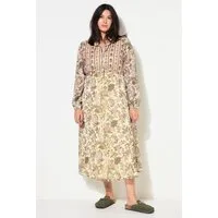 Studio Untold Jerseykleid Maxikleid A-Linie Flowerprint Stickerei