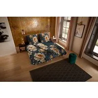 PURE luxury collection Wendebettwäsche Iron, Microfaser, 2 teilig, Mikrofaser, 135x200, Pflegeleicht, Reißverschluss, Wendeoptik, Blumen
