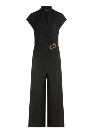 Betty Barclay - Eleganter Jumpsuit mit weitem Bein und Wickeloptik schwarz - Gr. - 42