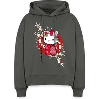 Spreadshirt Hoodie Hello Kitty Japan Kimono Kirschblüten Frauen Boxy Organic Hoodie (1-tlg)
