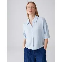 OPUS Poloshirt Jerseyshirt in feiner Strickoptik Lockere Passform, Kellerfalte im Rücken, Knopfleiste