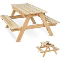 holz4home® Gartenbank Picknickbank Outdoor Sitzgruppe aus Holz I Tisch mit Bank